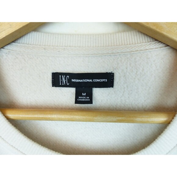 INC International Concepts Sweatshirt Mens M Ivory All Or Nothing Tiger Graphic - Picture 6 of 12